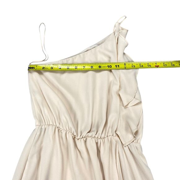 Everly One Shoulder Wrap Dress Womens Size Small Cream - Picture 7 of 14